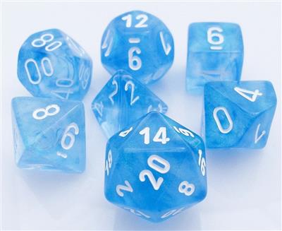 Chessex Borealis Polyhedral Sky Blue/white 7-Die Set