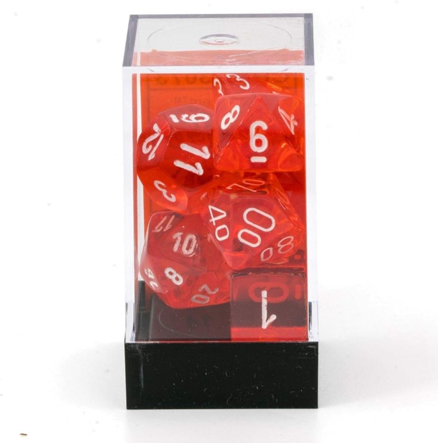 Chessex Translucent Polyhedral 7-Die Set - Orange/white