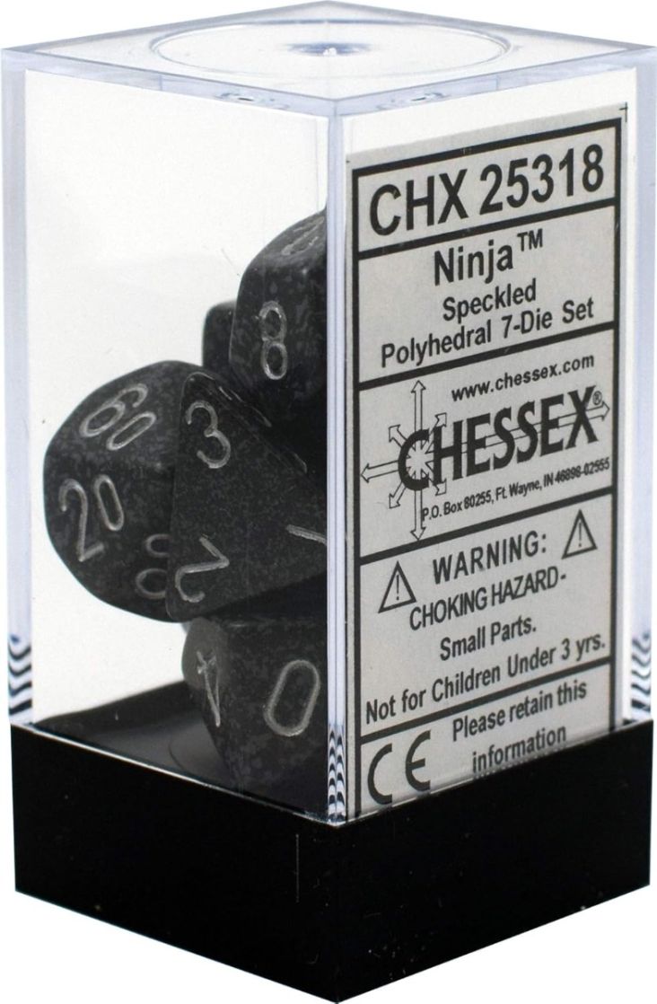Chessex Speckled Polyhedral 7- Die Set - Ninja