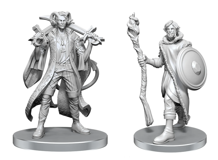 Critical Role Unpainted Miniatures: Mollymauk & Caduceus Clay