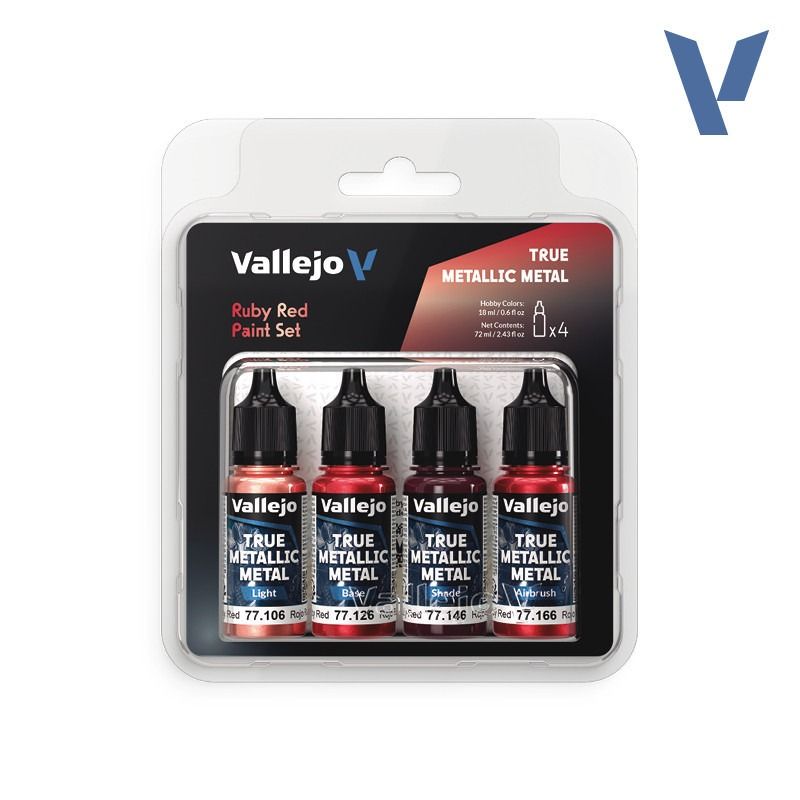 Vallejo - TMM / Set 4 colors - Ruby Red Paint Set