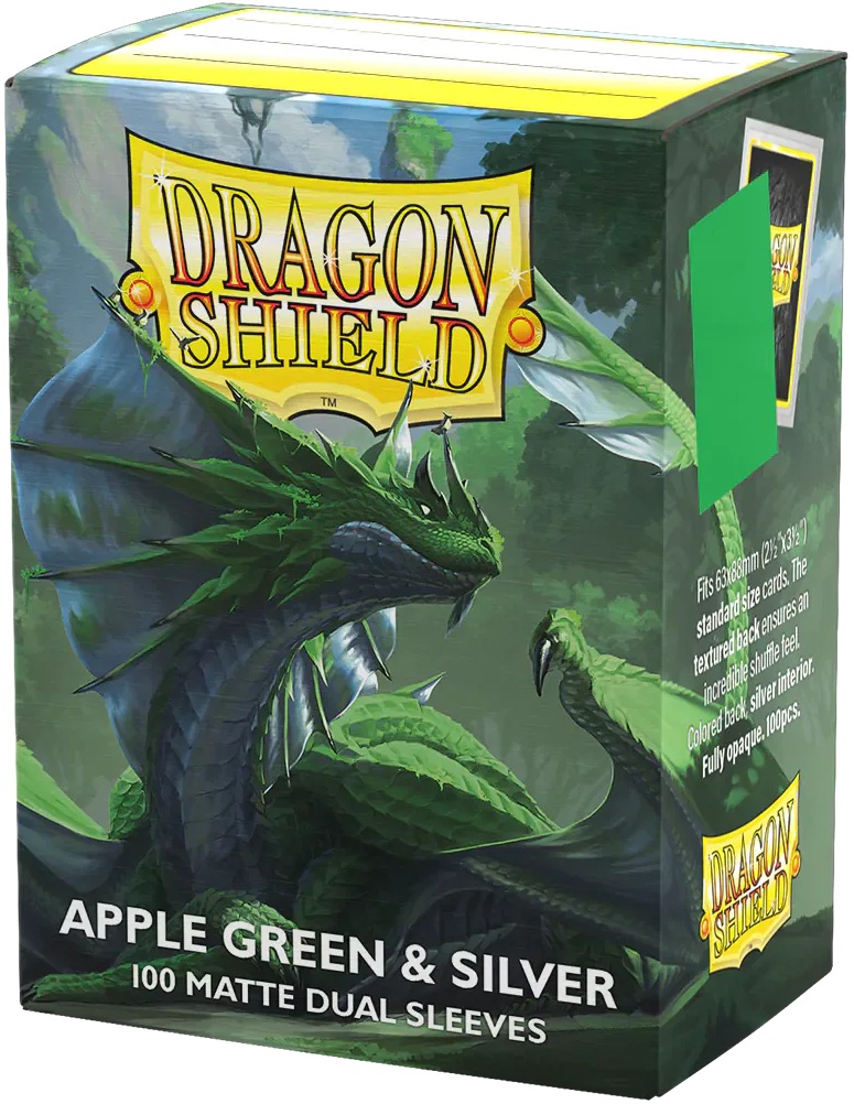 Dragon Shield Standard size - Matte Dual - Apple Green & Silver (100)