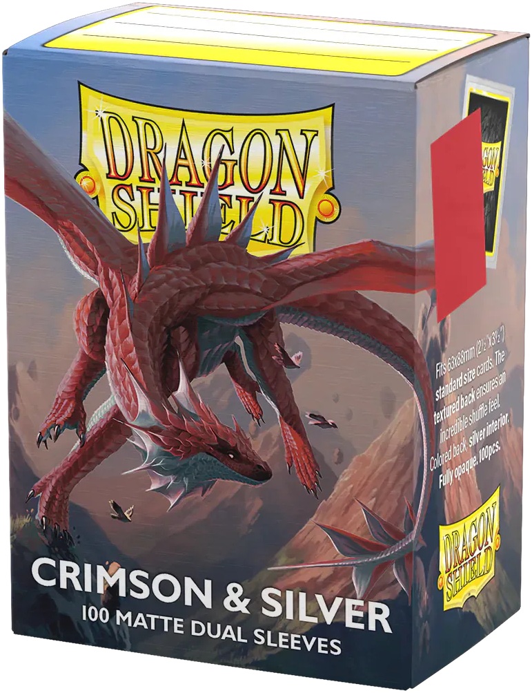 Dragon Shield Standard size - Matte Dual - Crimson & Silver (100)
