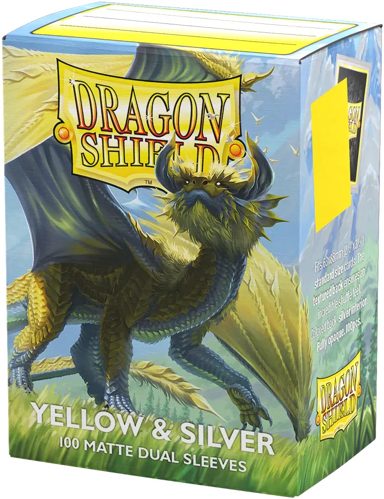 Dragon Shield Standard size - Matte Dual - Yellow & Silver (100)