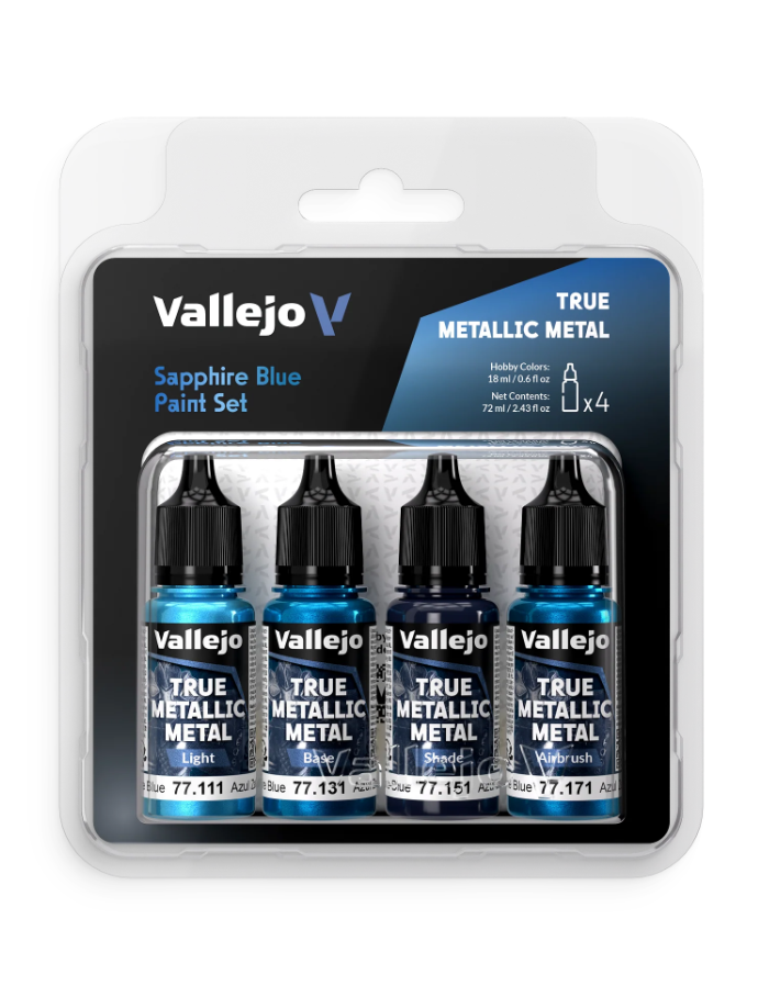 Vallejo - TMM / Set 4 colors - Sapphire Blue Paint Set