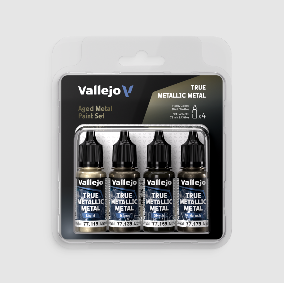Vallejo - TMM / Set 4 colors - Aged Metal Paint Set