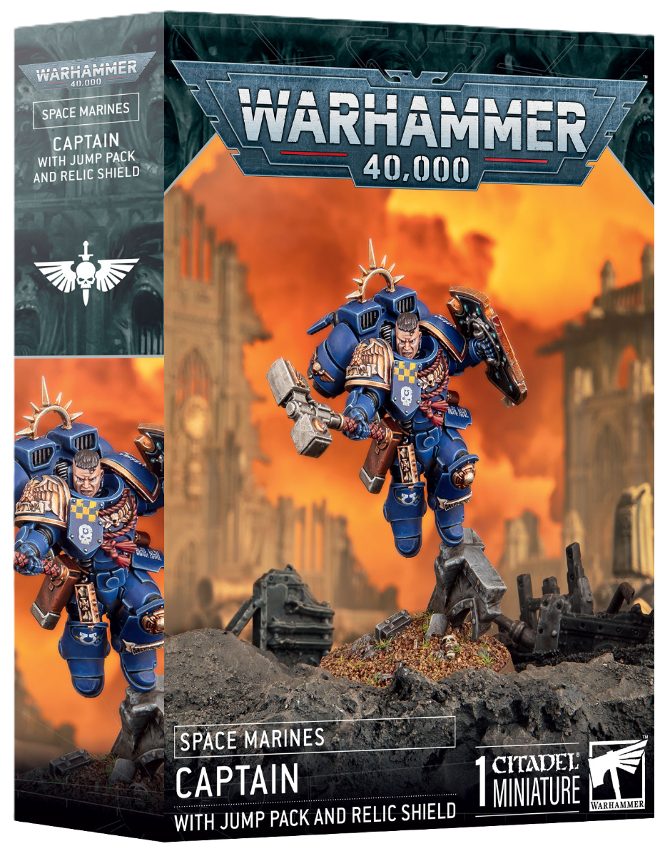Warhammer 40k Space Marine Captain with Jump pack & Relic Shield